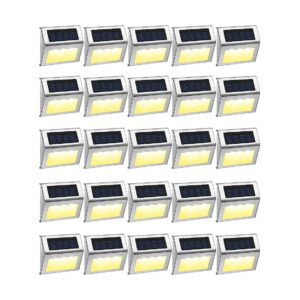 Solar Powered Outdoor LED Fence Lights Waterproof Garden Pathway Lighting 24 Pack