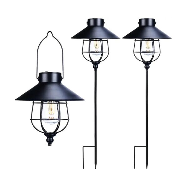 Solar Powered Outdoor Pathway Lights with Shepherd Hook for Garden Backyard Landscaping