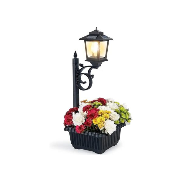 Solar Powered Outdoor Planter Pathway Lamp for Lawn Patio Front Back Door Modern Design