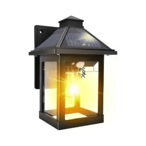 Solar Powered Outdoor Sconce with Motion Sensor and Dusk to Dawn Functionality