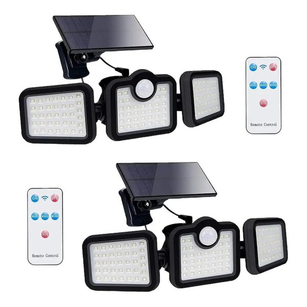 Solar Powered Outdoor Security Lights with Motion Sensor and 4 Lighting Modes