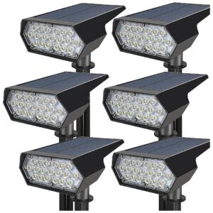 Solar Powered Outdoor Spotlights 6PCS Waterproof IP65 Solar Yard Lights