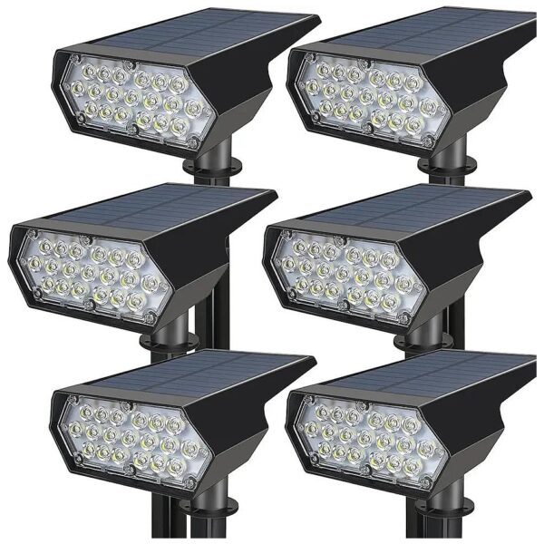 Solar Powered Outdoor Spotlights 6PCS Waterproof IP65 Solar Yard Lights