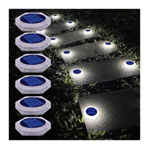 Solar Powered Outdoor Step Lights White LED Lighting for Pathways and Stairways