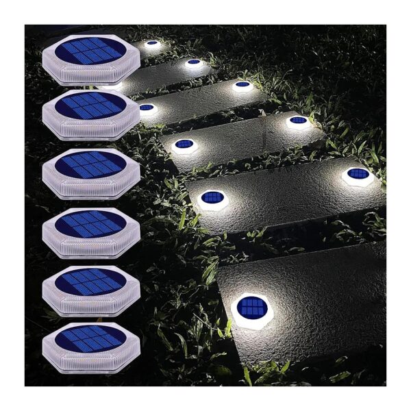 Solar Powered Outdoor Step Lights White LED Lighting for Pathways and Stairways