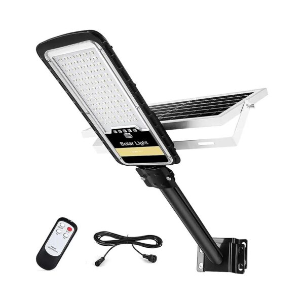 Solar Powered Outdoor Street Light with Remote Control and IP67 Waterproof Protection