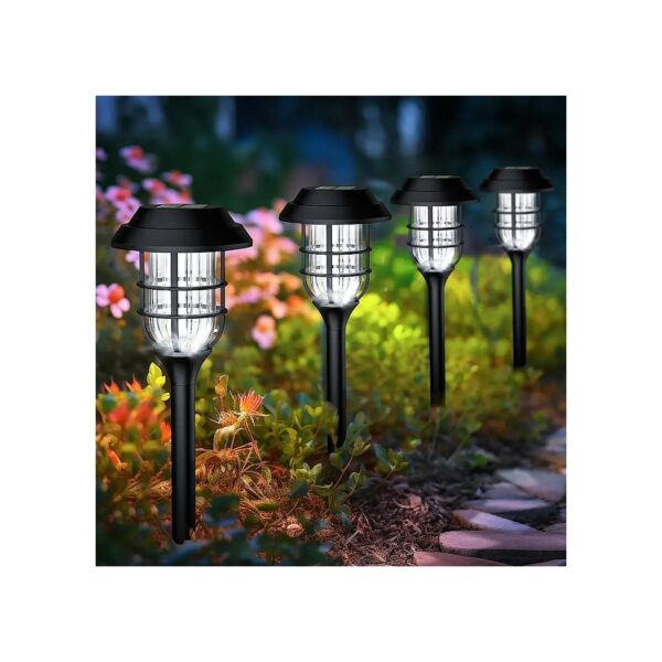 Solar Powered Pathway Lights 12 Pack Cold White Garden Outdoor Waterproof Lighting