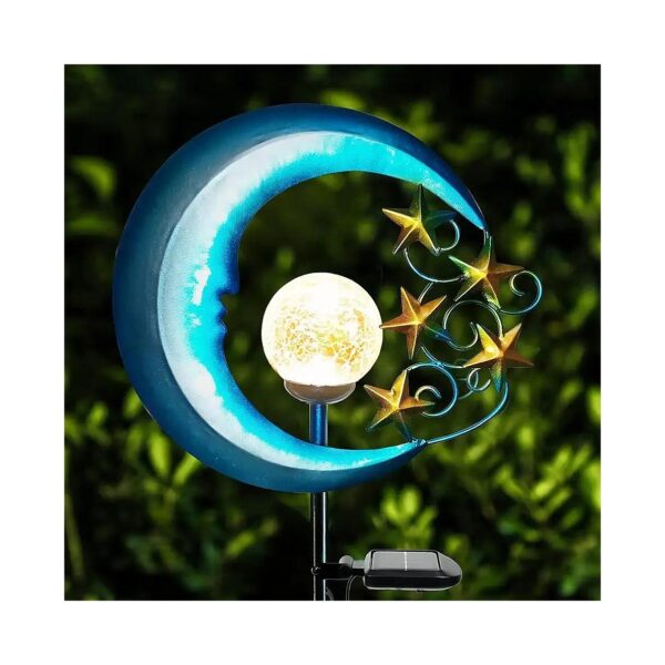 Solar Powered Pathway Lights with Crackle Glass Globe for Outdoor Decor