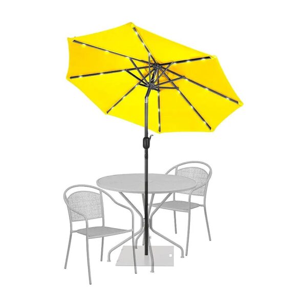 Solar Powered Patio Umbrella with LED Lights for Outdoor Shade and Ambiance