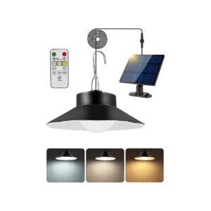 Solar Powered Pendant Light with Dusk to Dawn Technology and 5 Step Dimming