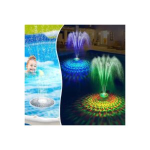 Solar Powered Pool Fountain with Light Show and Adjustable Spray