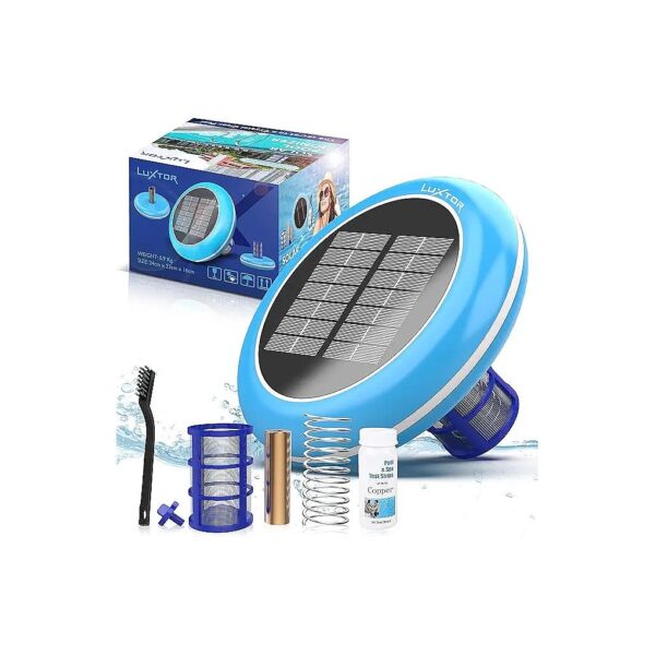 Solar Powered Pool Ionizer for Clear Chlorine-Free Water Up to 35,000 Gallons