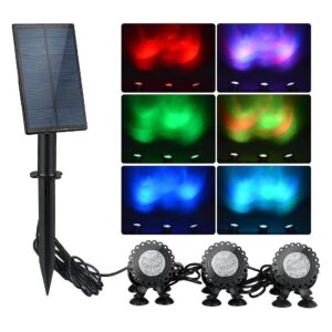 Solar Powered RGB LED Patio Lights for Garden Tree Lawn Fountain 3 in 1