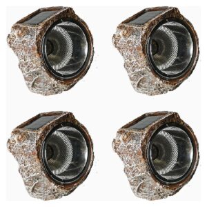 Solar Powered Rock Light Fixtures with Wireless Design for Outdoor Decor and Landscaping