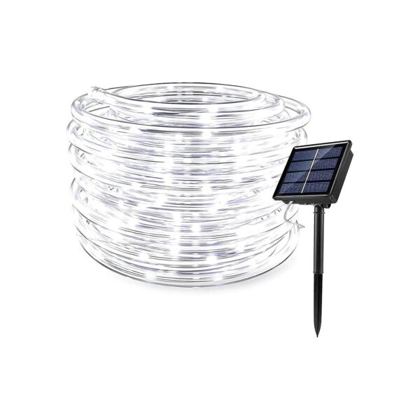 Solar Powered Rope Lights for Outdoor Parties and Events with Cool White Lighting