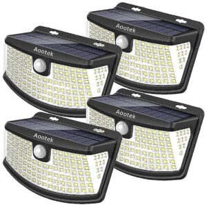 Solar Powered Step Lights with Motion Sensor and LED Reflector for Garage and Deck