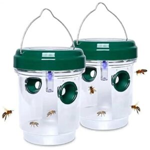 Solar Powered Wasp Traps with UV LED Light Catch Bees Hornets Yellow Jackets Fly