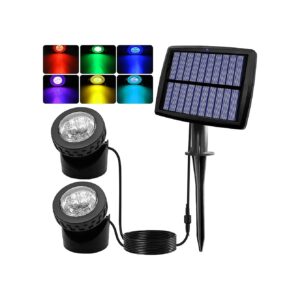 Solar Powered Waterproof RGB Spot Lights for Outdoor Pond Pool Waterfall Fountain