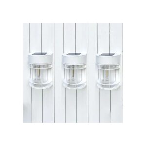 Solar Powered White Fence Lights for Garden Outdoor Decor