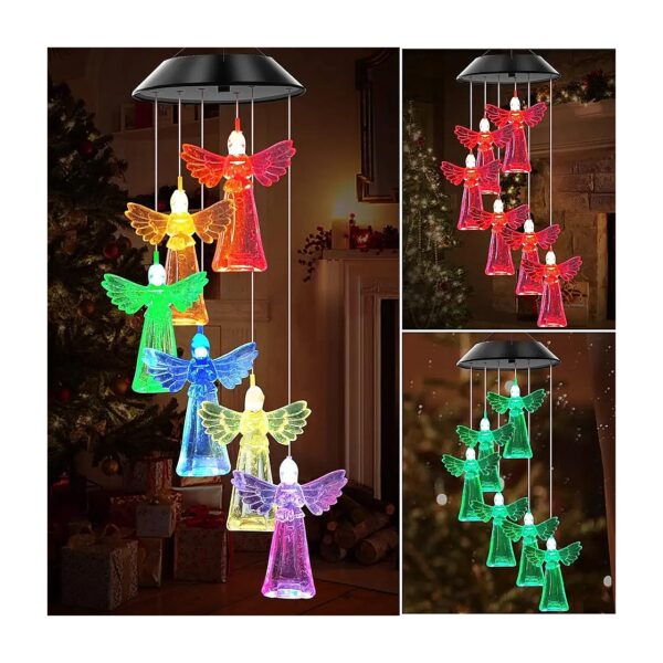 Solar Powered Wind Chimes with Color Changing LED Lights for Garden and Yard Decor