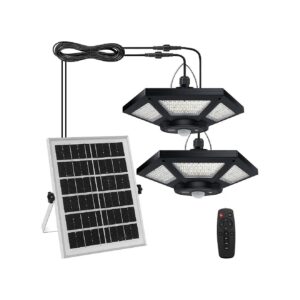 Solar Powered Work Light with 5 Lighting Modes and 3 Timers for Shed, Barn, and Garage