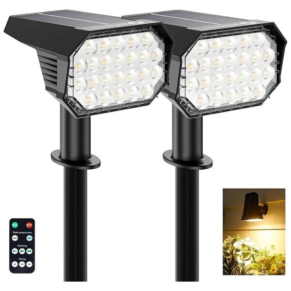 Solar Spotlights for Outdoor Use with 2 Colors and 3 Brightness Levels