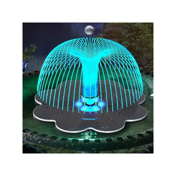 Solar Water Fountain with 2000mAh Battery Backup and 7 Nozzles for Indoor or Outdoor Use