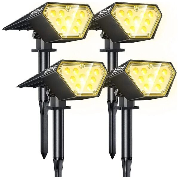 Solar-Powered Landscape Lights for Yard, Patio, and Garden - Warm White (4 Pack)