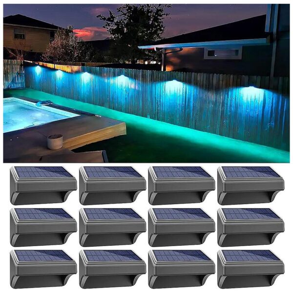 Solar-Powered Outdoor Fence Lights 12 Pack 5 Lighting Modes