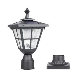 Solar-Powered Outdoor LED Lamp with Modern Cast Aluminum Design