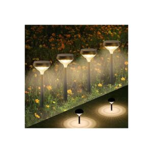 Solar-Powered Path Lights for Decorative Walkways, Backyards, and Lawns, Warm White Shade