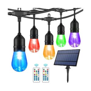 Solar-Powered Patio String Lights with 8 Colors and 6 Modes for Durable Outdoor Use