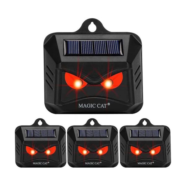 Solar-Powered Red LED Lights Animal Repellent for Garden Yard Farm Chicken Coop