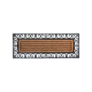 Solid Black Rubber and Coconut Fibre Doormat for Modern Home Decor