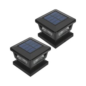 Solid Black Solar Post Light Kit for Outdoor Wooden Posts 3x3 and 4x4