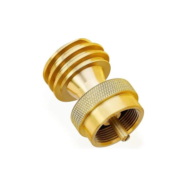 Solid Brass Propane Tank Adapter Converter for 20lb to 1lb Disposable Cylinder Connection