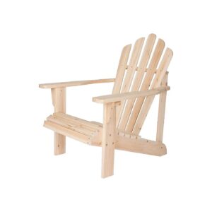 Solid Cedar Wood Adirondack Chair with Pre-Assembled Seat and Back