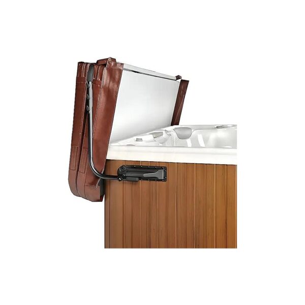 Spa and Hot Tub Cover Lift with 3-Hook Towel Rack and Reinforced Brackets for Most Spas