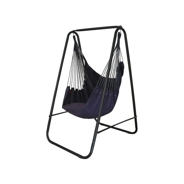 Space-Saving Grey Hammock Chair Stand with Hanging Chair Included