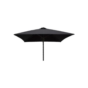 Square Classic Black Wooden Patio Umbrella with 5 ft Shade Diameter and 96 inches Height