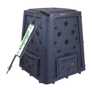 Square Compost Bin with Easy Assembly and Turning Tool for Composting