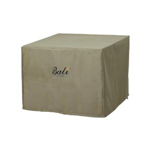 Square Fire Pit Cover, 600D Polyester, Waterproof, Durable, Khaki, 3 L x 3 W x 25 H