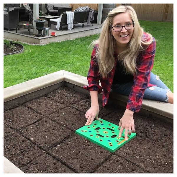 Square Foot Garden Starter Kit with Seed Spacing Template and Ruler