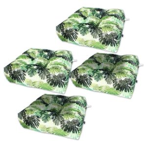 Square Patio Seat Cushion Set of 4 with Water-Resistant and UV-Protected Fabric