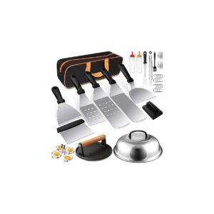 Stainless Steel Flat Top Grill Accessories Kit 29-Piece Set for Heavy Duty Grilling