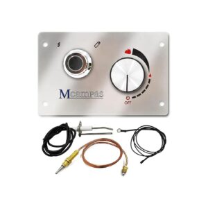 Stainless Steel Gas Fire Pit Control Panel Kit with 4" Lead Ignition and Ground Wire