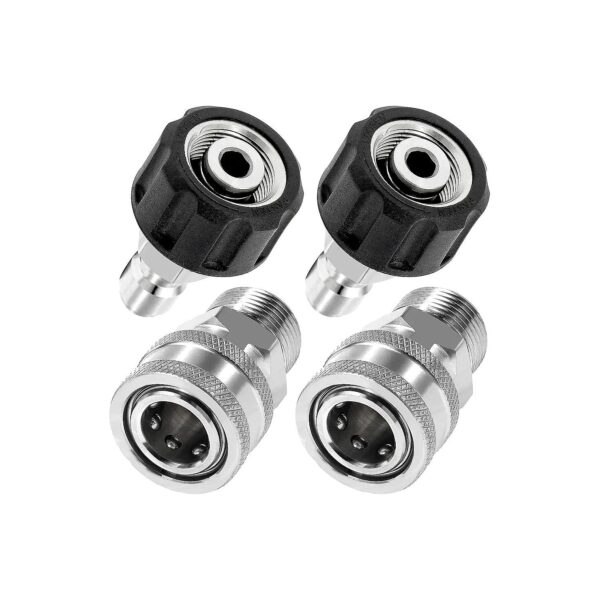 Stainless Steel M22 Metric Fitting Pressure Washer Adapter Kit for 5000 PSI