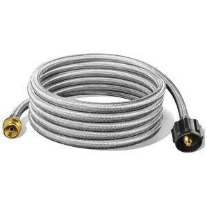 Stainless Steel Propane Hose Adapter 1lb to 20lb for Portable Appliances and Grills