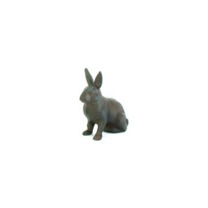 Stand Out with Rustic Brown Cast Iron Rabbit Sitting Bunny Garden Decoration