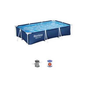 Steel Frame Above Ground Swimming Pool Set with 330 GPH Filter Pump for Summer Fun